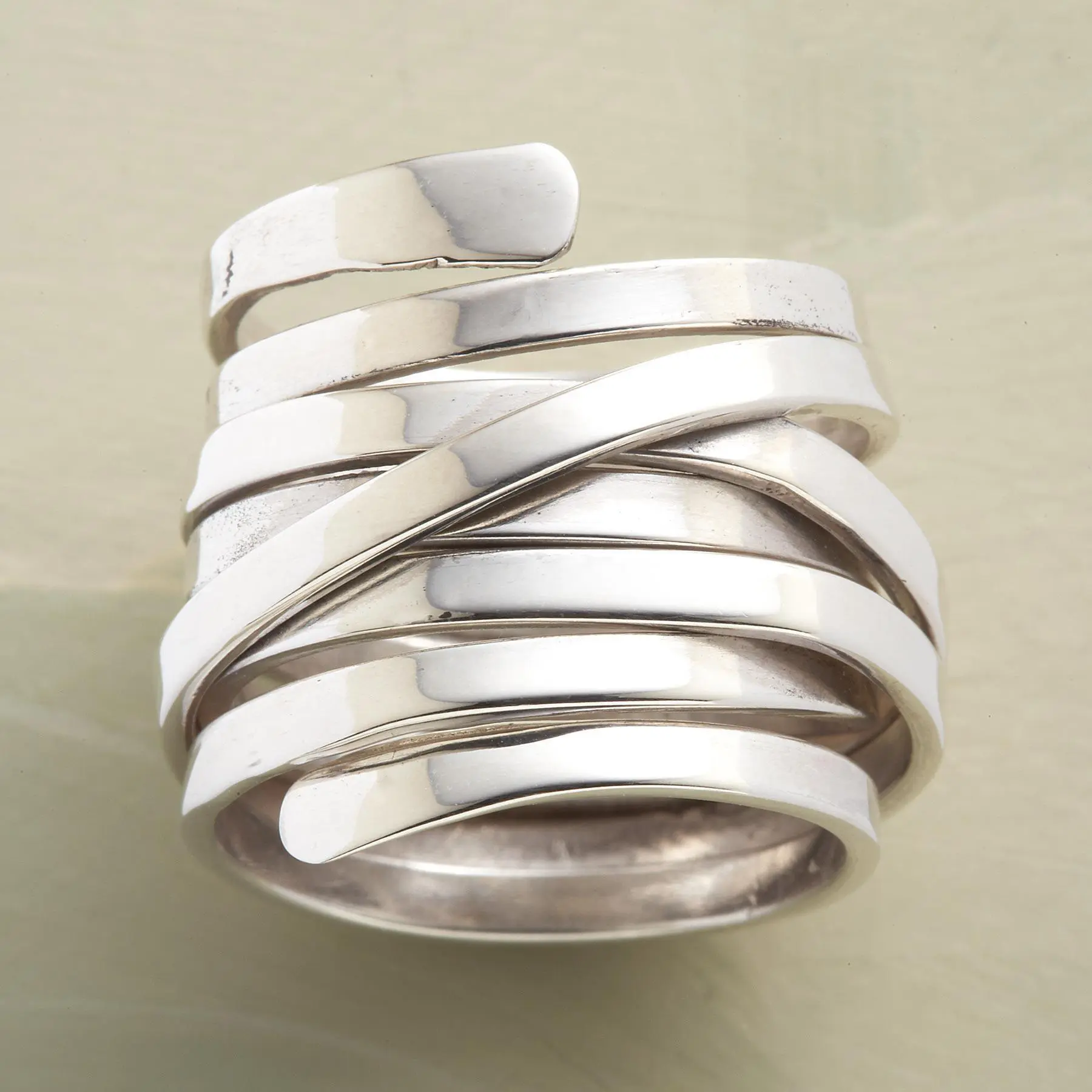Bliss - Bague argentée vintage à couche épaisse