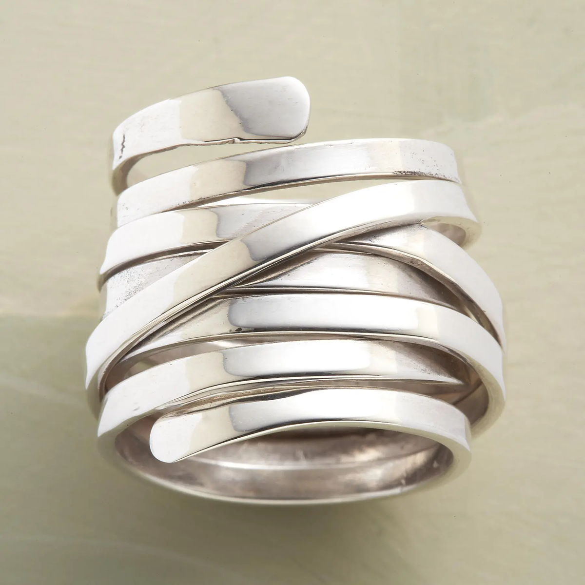 Bliss - Bague argentée vintage à couche épaisse